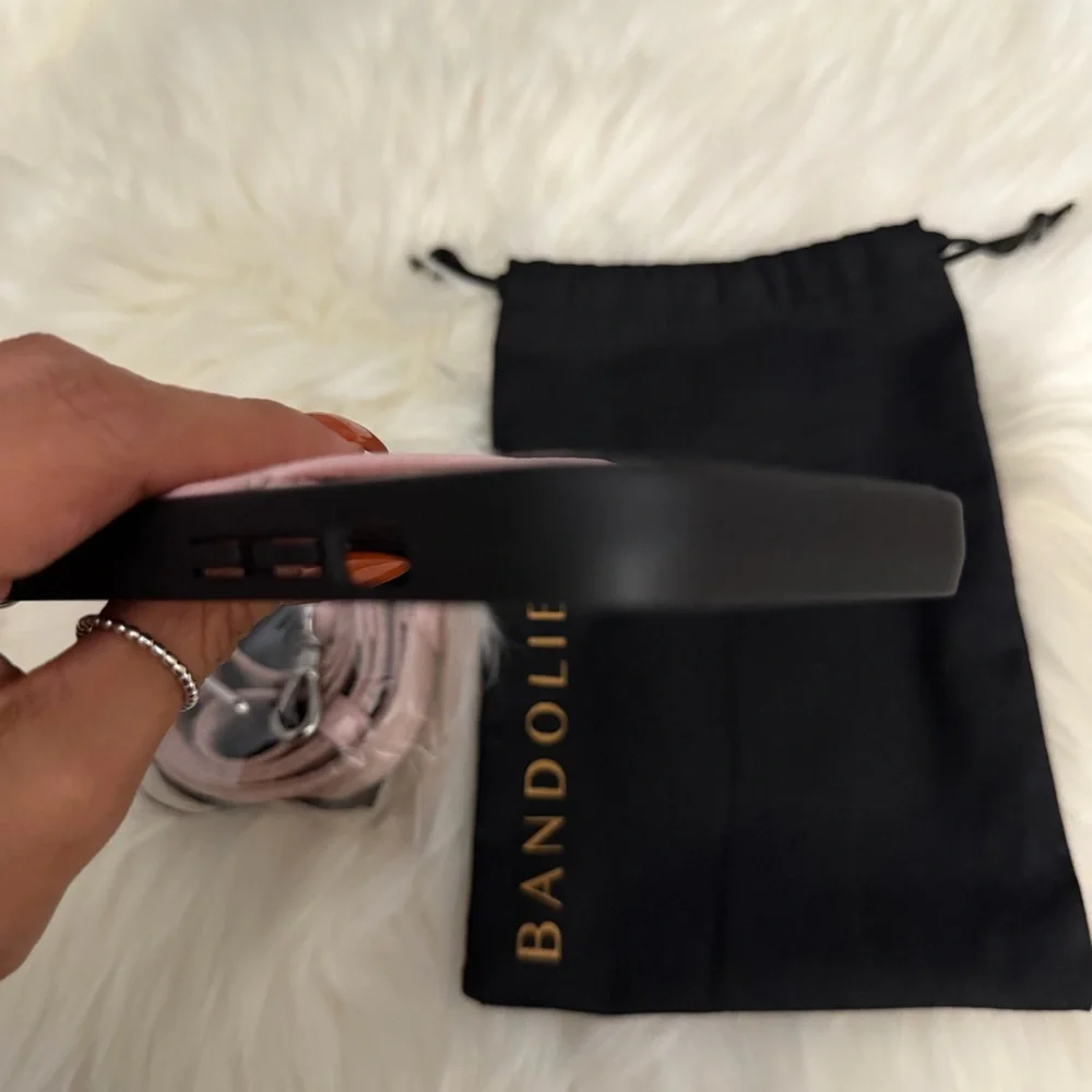 Bobby Bandolier Crossbody iPhone 15Pro Max Case - Pastel Pink/Silver - Picture 7 of 7